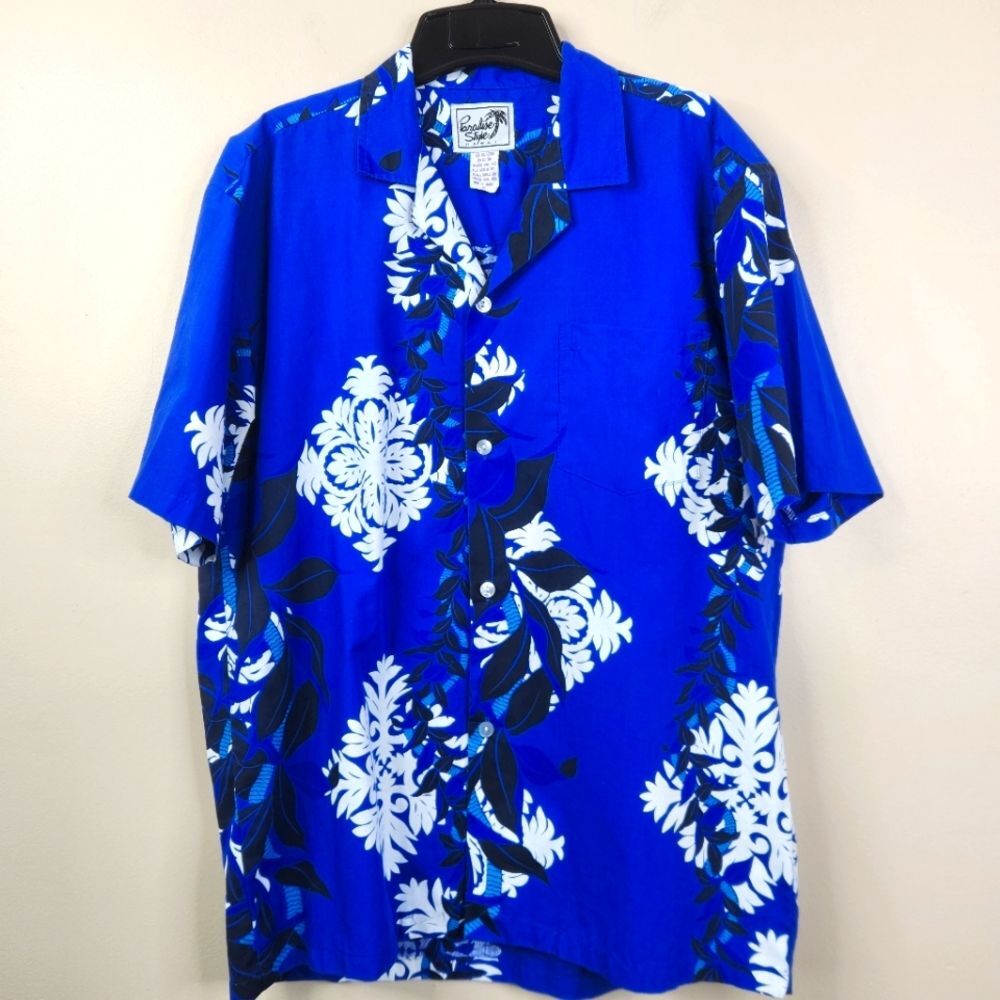 Vintage Paradise Style Hawaii Short Sleeve Button Down Shirt Made In Hawaii M